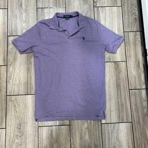 U.S. Polo Assn Men's Polo Purple Large Outdoor Golf Short Sleeve Preppy Flaw